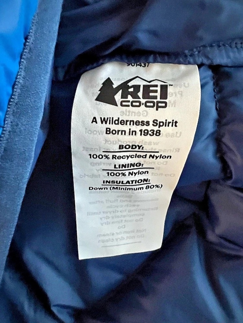 REI Co-Op 650 Hooded 2.0 Mens Large Blue Packable Puffer Jacket Hiking Outdoor - Picture 8 of 9